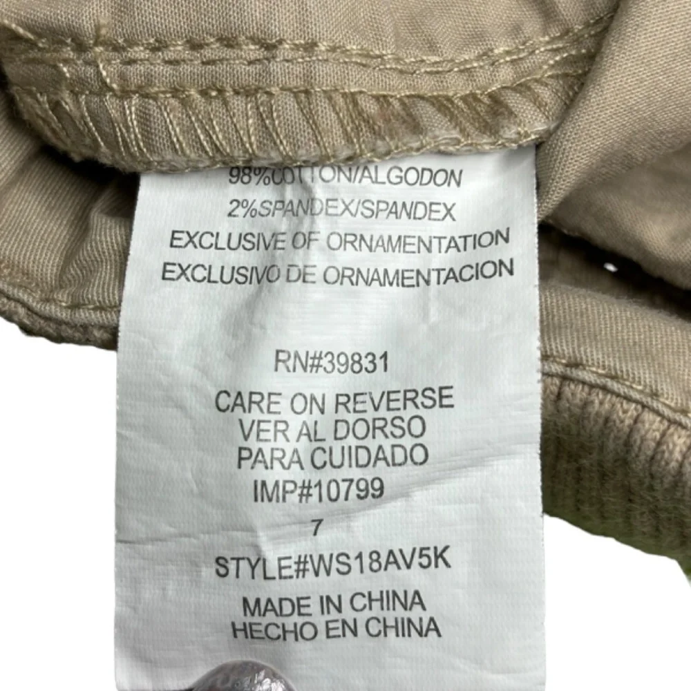 Rewind‎ Girls Shorts Size 7 Tan Khaki Roll Up Adjustable Length Bermuda Shorts